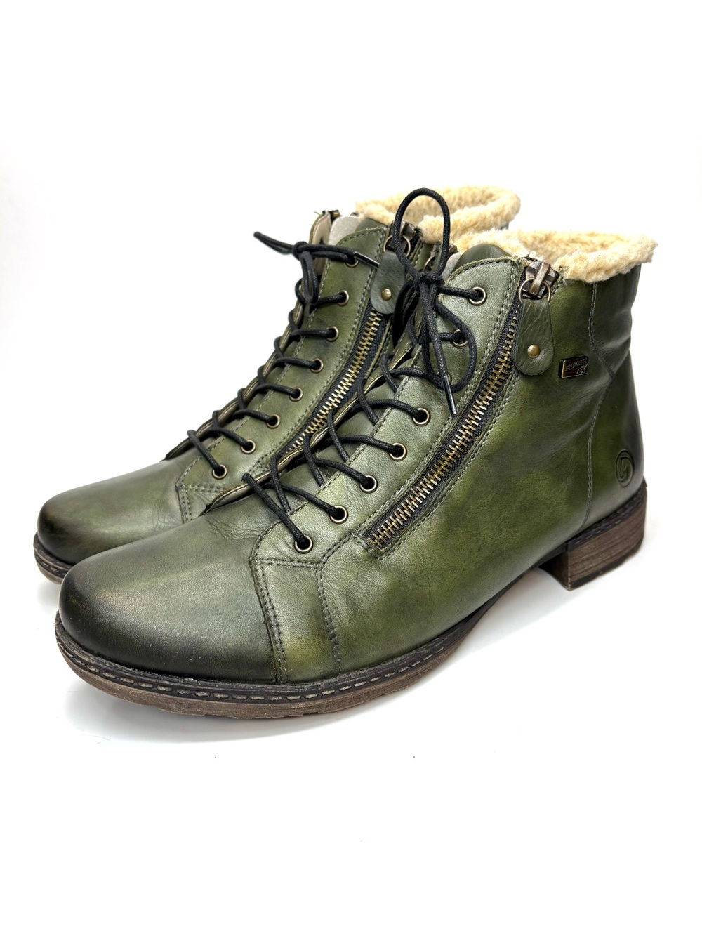 Remonte Olive Green Leather Lace-Up Chukka Boots | 41
